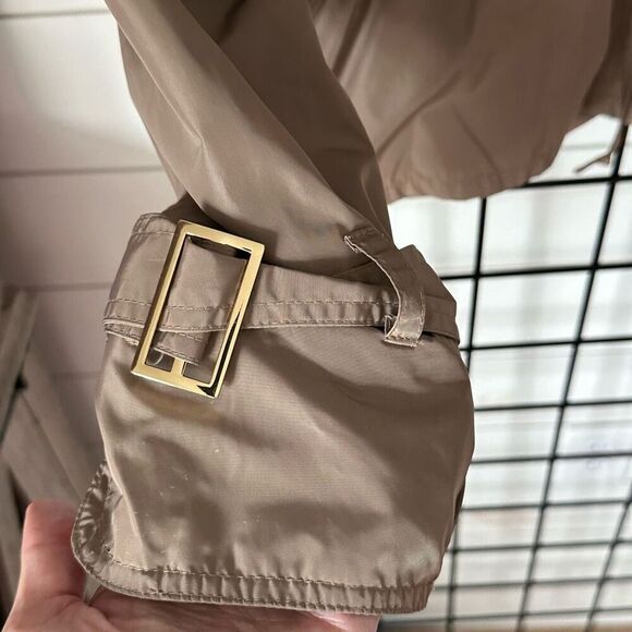 VTG Ellen Tracy Button Front Military Jacket Womens‎ XL Tan Peplum - Picture 4 of 14